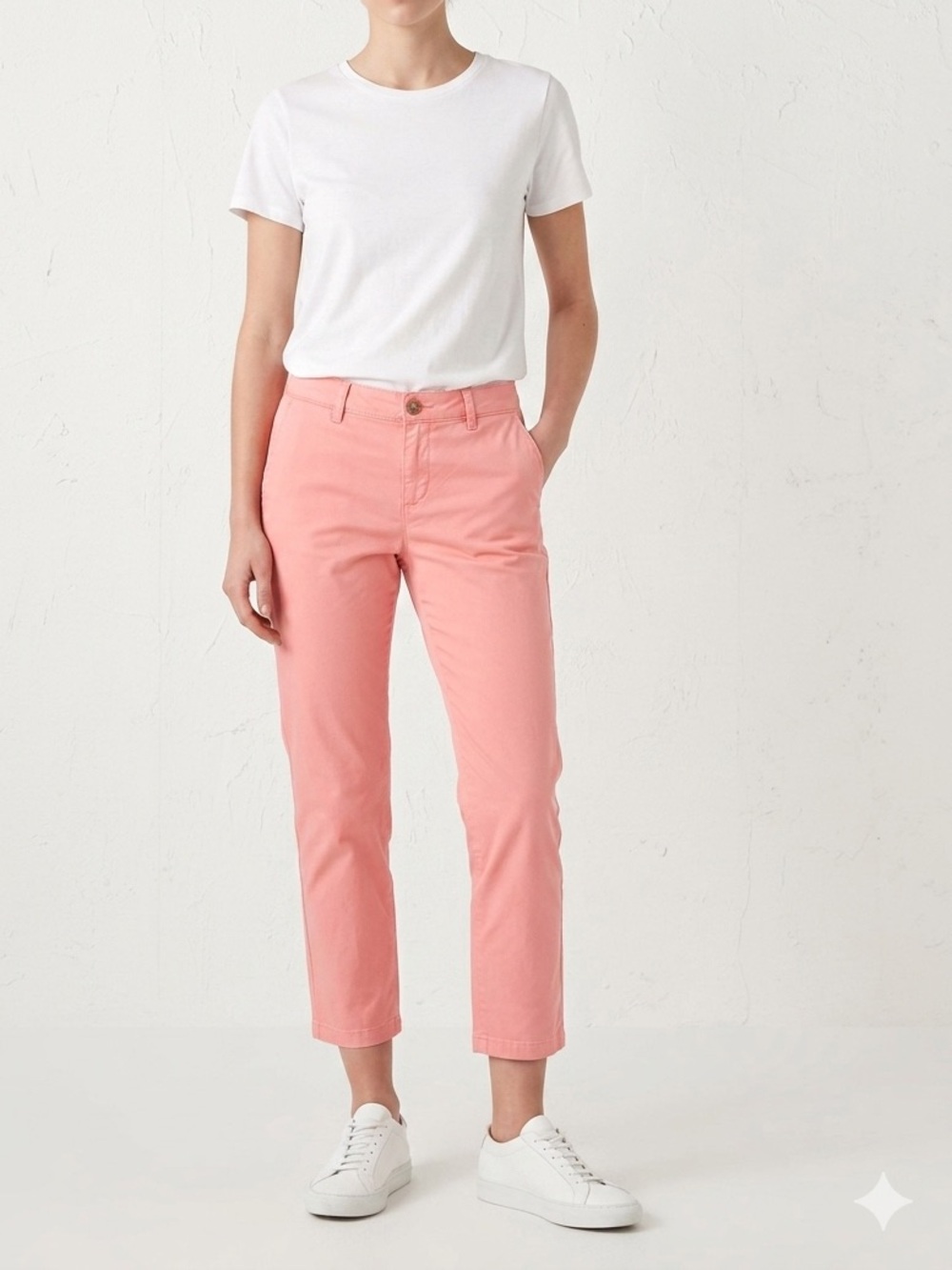 ✨A.N.A Women’s Pink Pastel Chinos Casual Cropped Pants 🌿 Spring & Summer style❤️